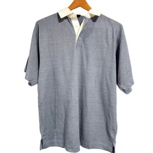 Silk House👕Gray w/ Cream Collar Polo Size S